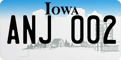 IA license plate ANJ002