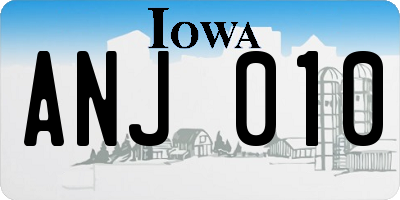 IA license plate ANJ010