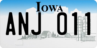 IA license plate ANJ011