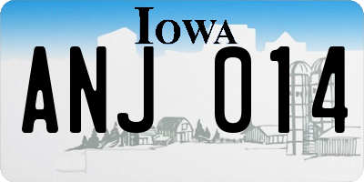 IA license plate ANJ014