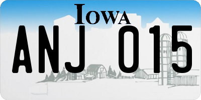 IA license plate ANJ015