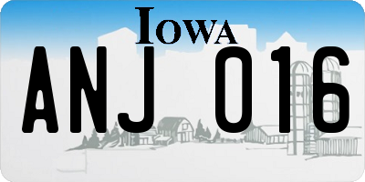 IA license plate ANJ016