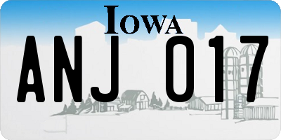 IA license plate ANJ017