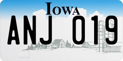 IA license plate ANJ019