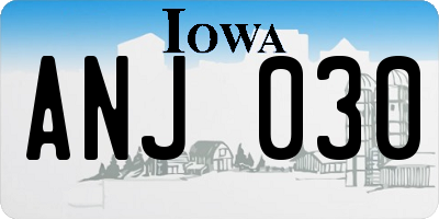 IA license plate ANJ030