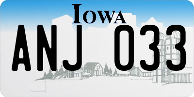 IA license plate ANJ033