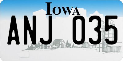 IA license plate ANJ035