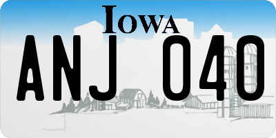 IA license plate ANJ040