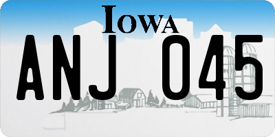 IA license plate ANJ045