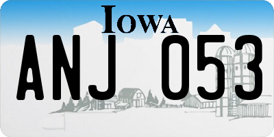 IA license plate ANJ053