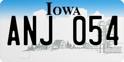 IA license plate ANJ054