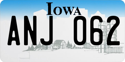 IA license plate ANJ062