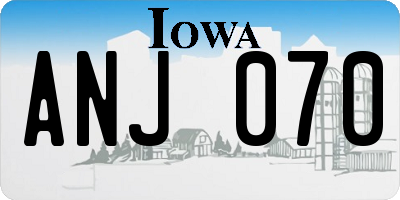 IA license plate ANJ070