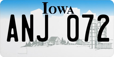 IA license plate ANJ072
