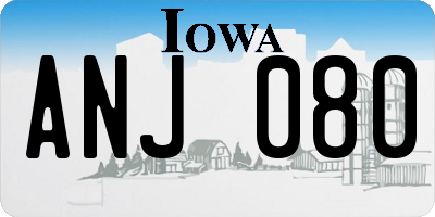 IA license plate ANJ080