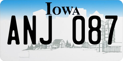 IA license plate ANJ087