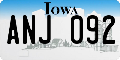 IA license plate ANJ092