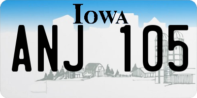 IA license plate ANJ105