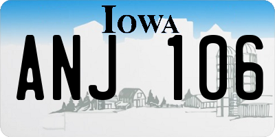 IA license plate ANJ106