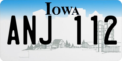 IA license plate ANJ112