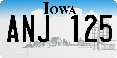 IA license plate ANJ125