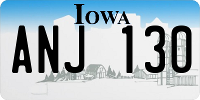 IA license plate ANJ130