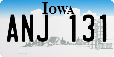 IA license plate ANJ131
