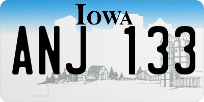 IA license plate ANJ133