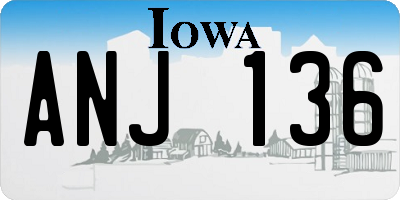 IA license plate ANJ136