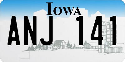 IA license plate ANJ141