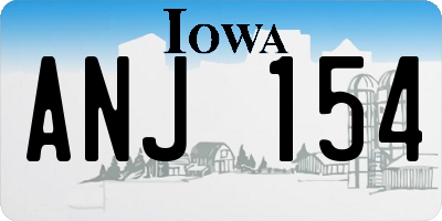 IA license plate ANJ154