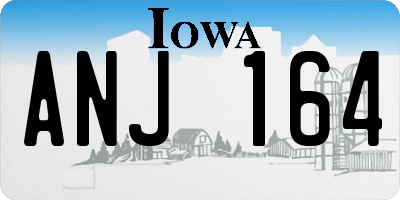 IA license plate ANJ164
