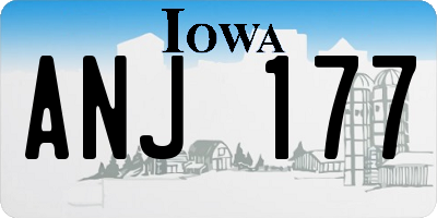 IA license plate ANJ177