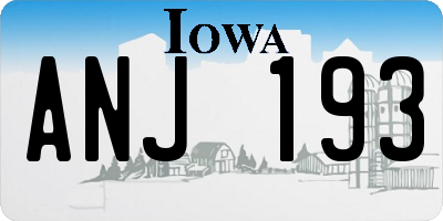 IA license plate ANJ193