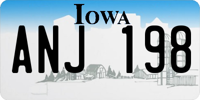 IA license plate ANJ198