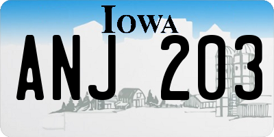 IA license plate ANJ203