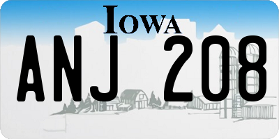 IA license plate ANJ208