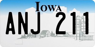 IA license plate ANJ211