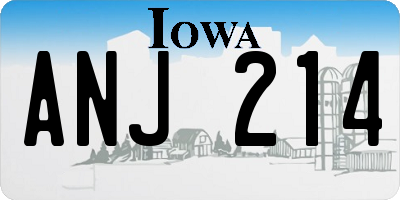 IA license plate ANJ214