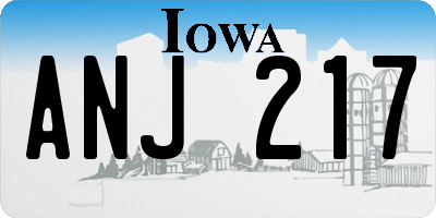 IA license plate ANJ217