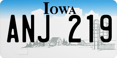 IA license plate ANJ219
