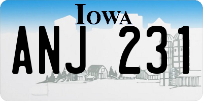 IA license plate ANJ231