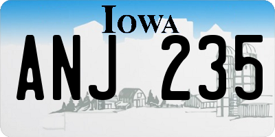IA license plate ANJ235