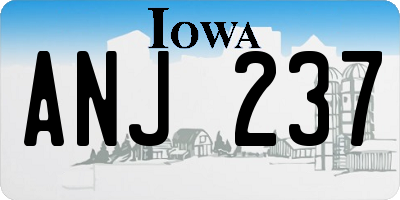 IA license plate ANJ237