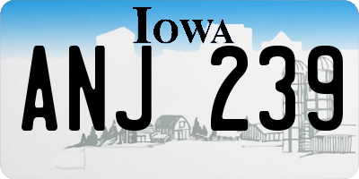 IA license plate ANJ239