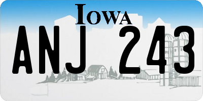 IA license plate ANJ243