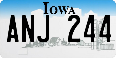 IA license plate ANJ244