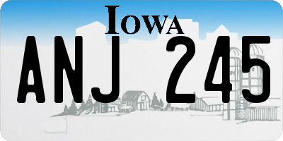IA license plate ANJ245
