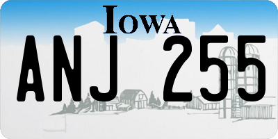 IA license plate ANJ255