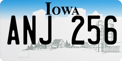 IA license plate ANJ256